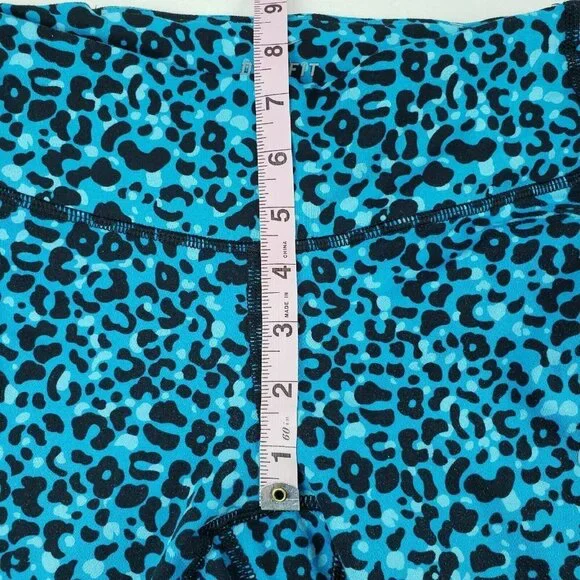 Nike Running Dri Fit Leggings Blue Animal Print Womens XS Zip Pocket Reflective - Picture 12 of 13
